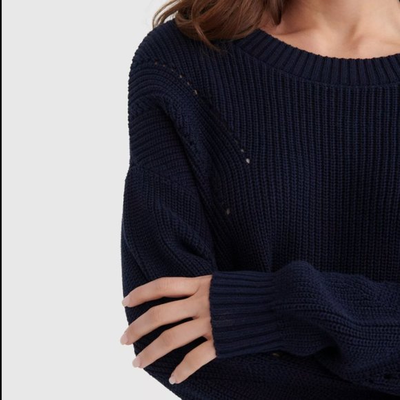 Lucky Brand Crop Rib Pullover Reversible Sweater - Picture 4 of 9